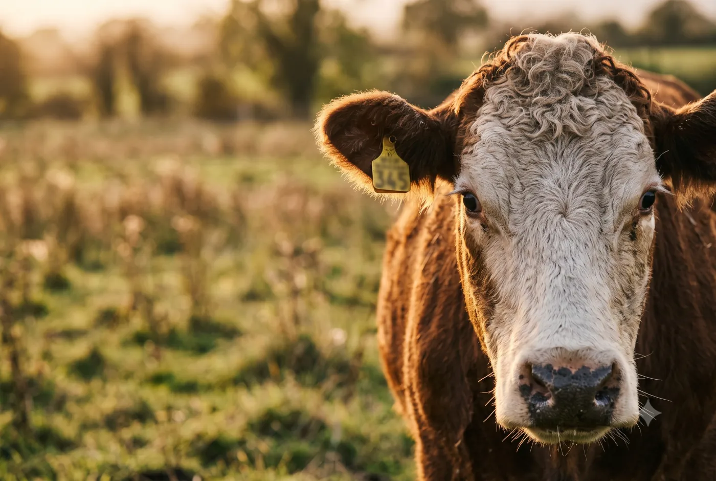 Vaca con arete de identificación
